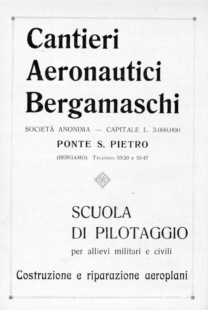 Cantieri Aeronautici Bergamaschi - Pubblicità del 1931