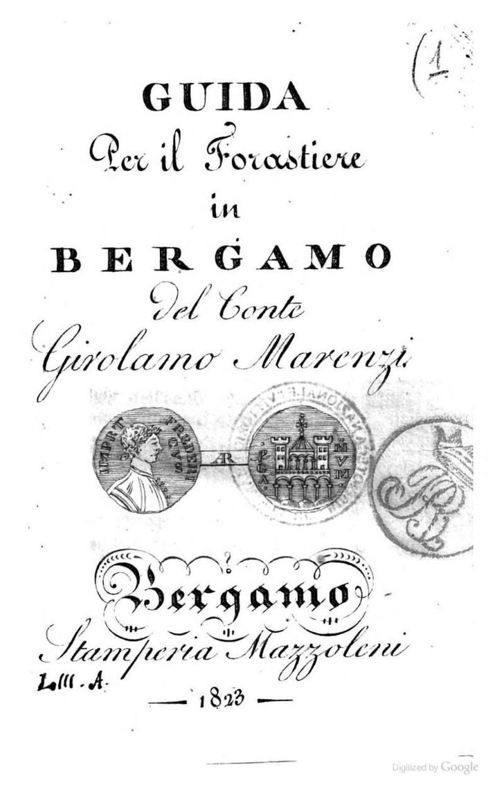 "Guida per il forastiere in Bergamo" 1823