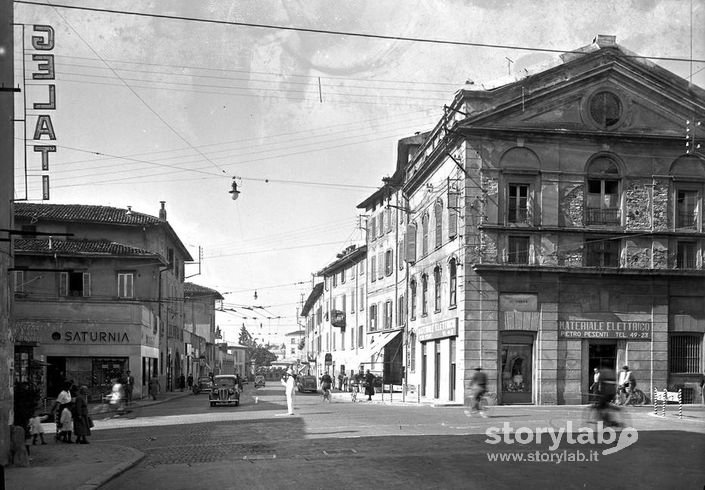 Via Camozzi angolo via Pignolo - Bergamo anni 50