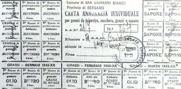Tessera Annonaria 1942
