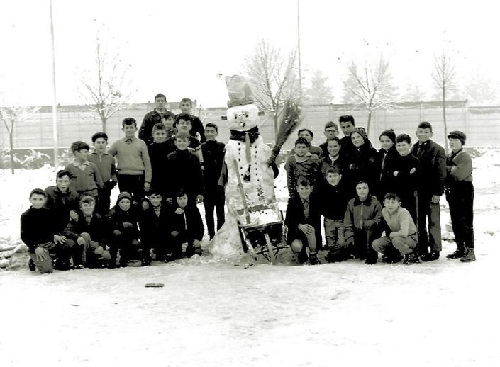 1963-Clusone-Patronato S.Vincenzo-Ultimo Gruppo Di Concorrenti Dei Pupazzi Di Neve